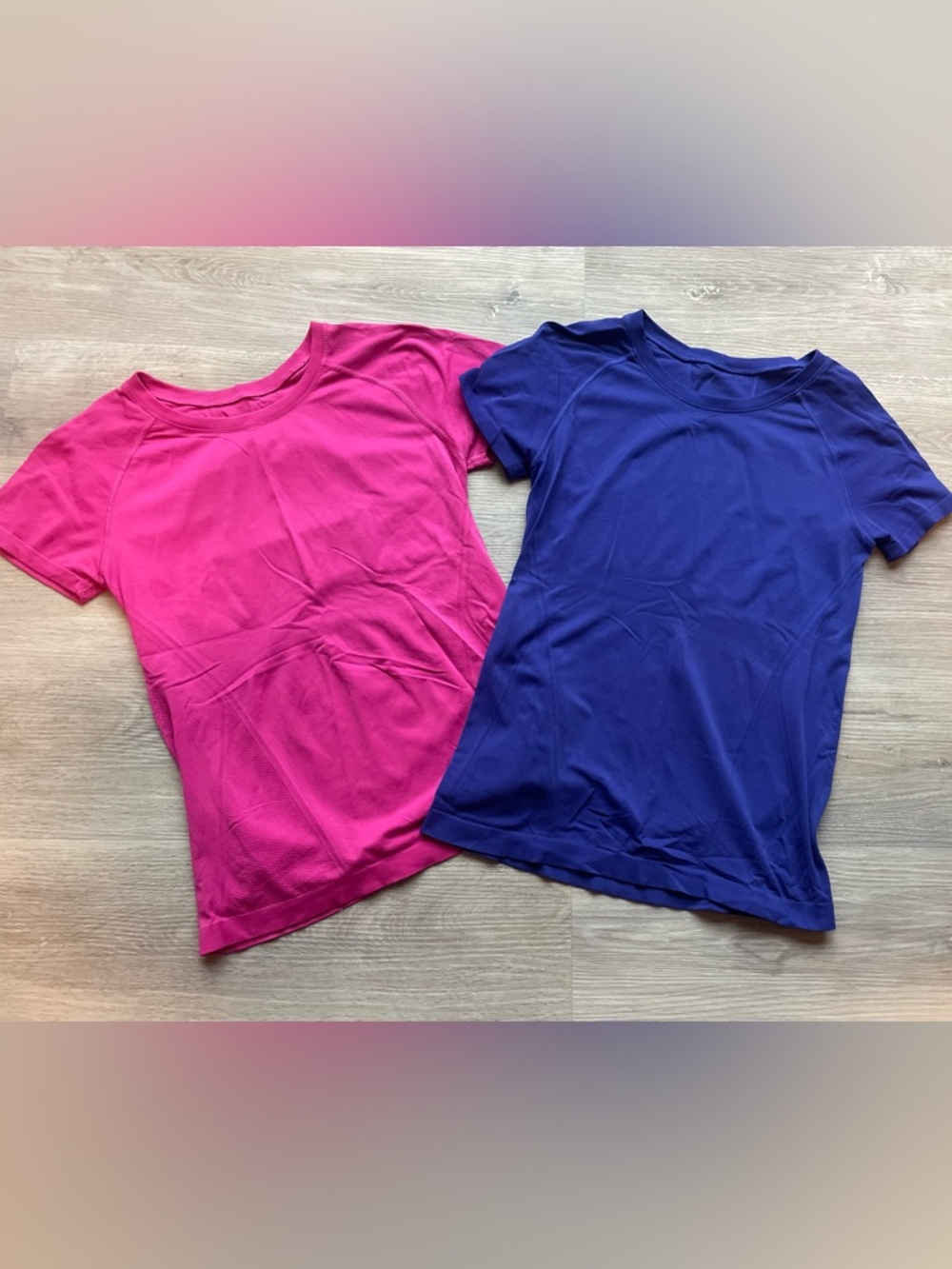Athleta Short Sleeve Tees - pink & purple